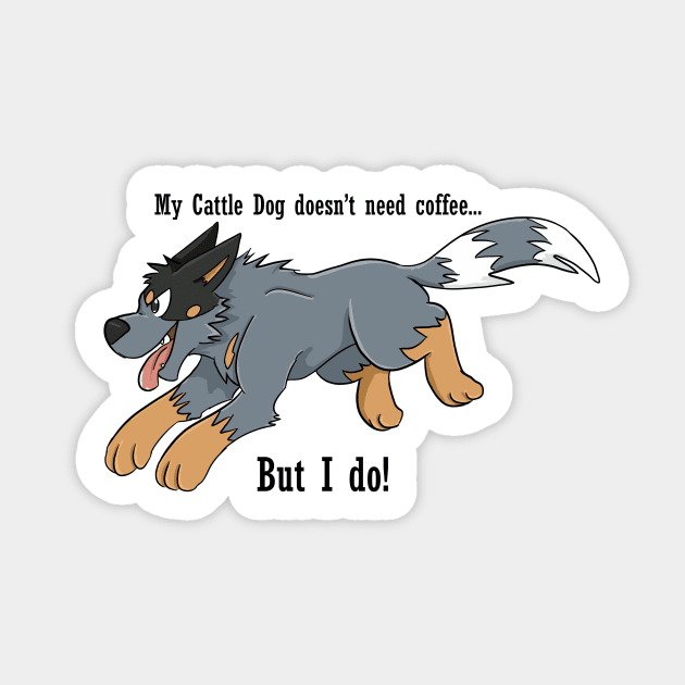 Blue Coffee Dog Sticker by niknikando